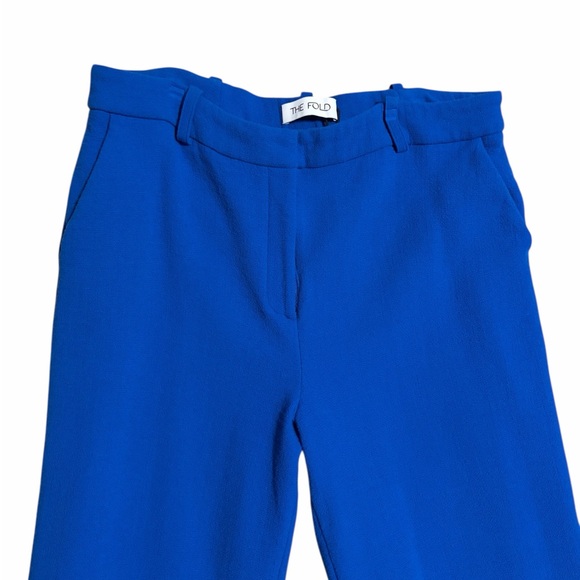 The Fold Royal Blue Straight Leg Virgin Wool Women's Pants Career Preppy Size 12 - Picture 4 of 11